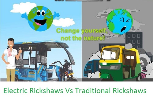 Electric Rickshaws and Traditional Rickshaws