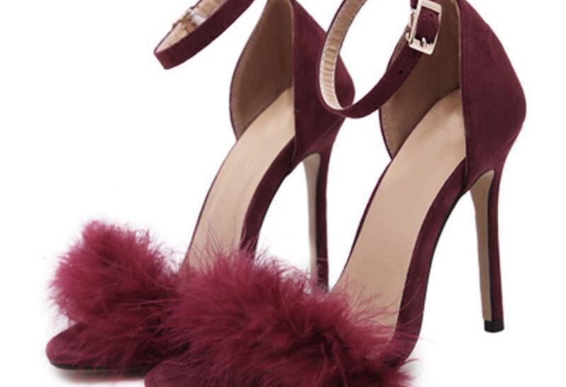 Fur ankle strap