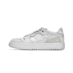 BAPESTA Low Sk8 White Shoes: High-Quality Materials for Premium Comfort